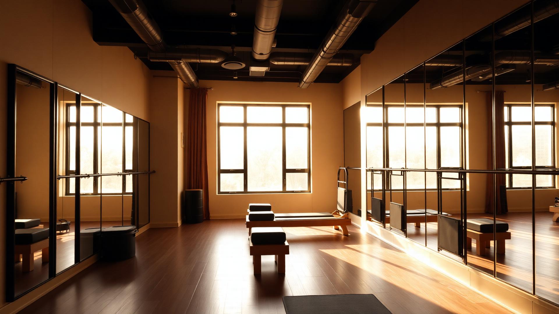 Strike Fitness studio interior in warm morning light